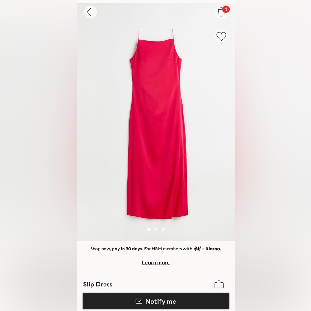 HM pink slips dress